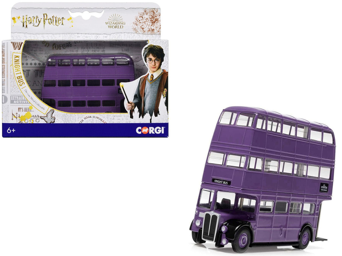 "Knight Bus" Triple Decker Bus Purple "Harry Potter" Movie Series Diecast Model by Corgi-Corgi-ModelCars.com
