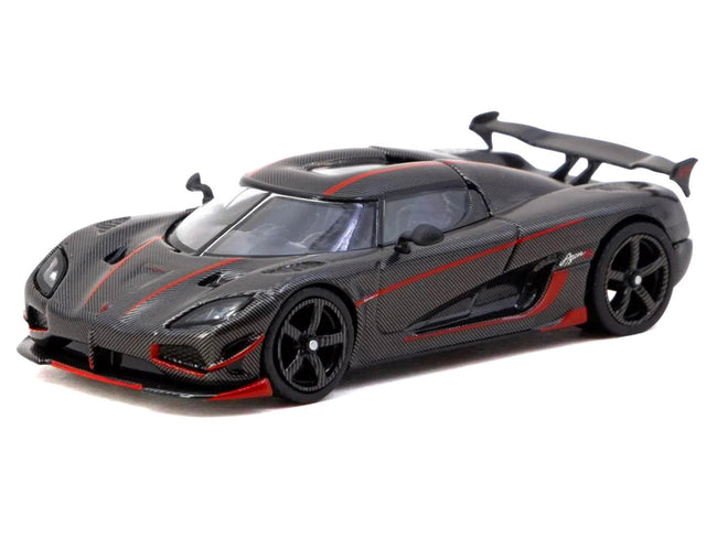 Koenigsegg Agera RS Black Carbon with Red Accents "Global64" Series 1/64 Diecast Model Car by Tarmac Works-Tarmac Works-ModelCars.com