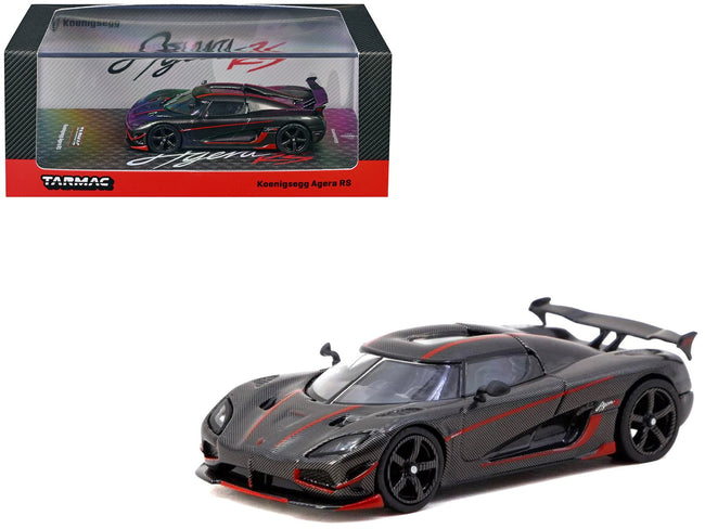 Koenigsegg Agera RS Black Carbon with Red Accents "Global64" Series 1/64 Diecast Model Car by Tarmac Works-Tarmac Works-ModelCars.com