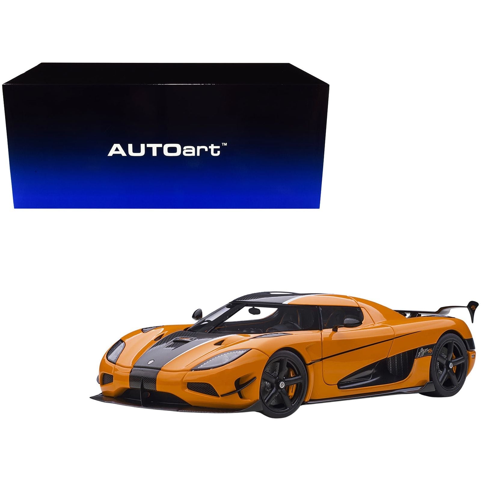 Koenigsegg Agera RS Cone Orange with Black Carbon Accents 1/18 Model Car by Autoart - Autoart - ModelCars.com