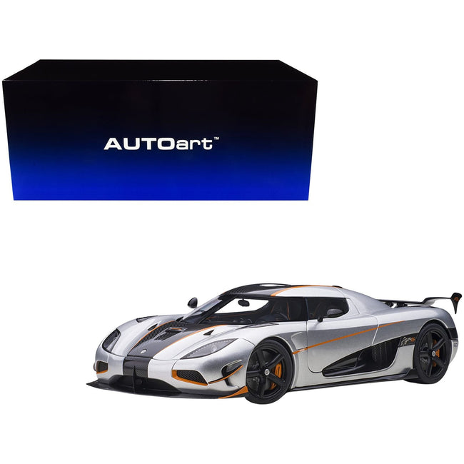 Koenigsegg Agera RS Moon Silver with Carbon and Orange Accents 1/18 Model Car by Autoart - Autoart - ModelCars.com