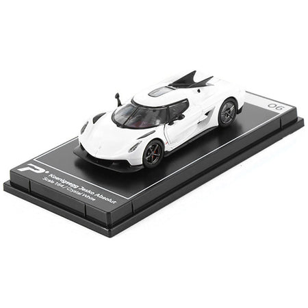 Koenigsegg Jesko Absolut Crystal White Metallic "Hypercar League Collection" 1/64 Diecast Model Car by PosterCars - PosterCars - ModelCars.com