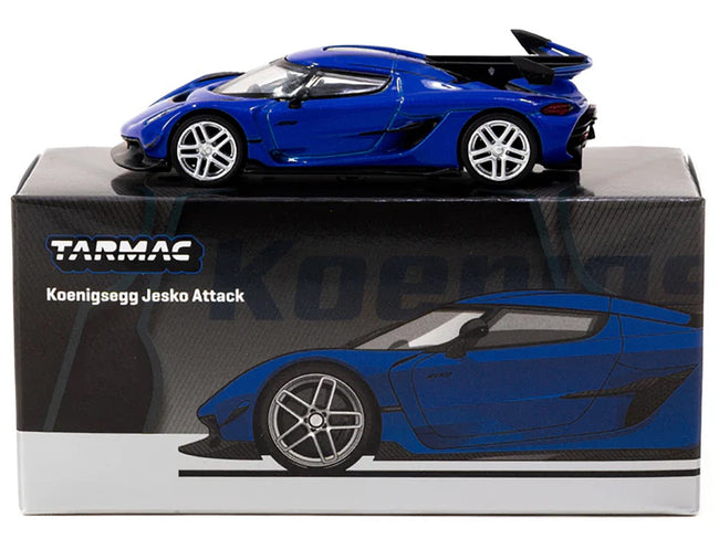 Koenigsegg Jesko Attack Blue Metallic "Global64" Series 1/64 Diecast Model by Tarmac Works-Tarmac Works-ModelCars.com