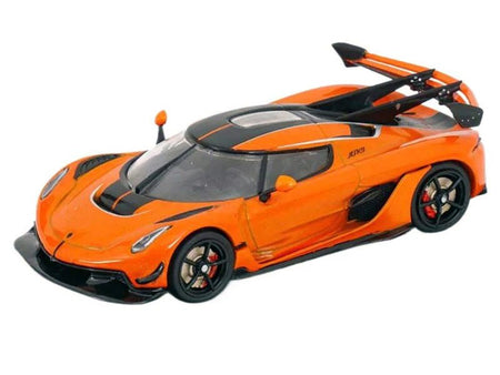 Koenigsegg Jesko Attack Tang Orange Metallic with Black Stripes 1/43 Diecast Model Car by Solido-Solido-ModelCars.com