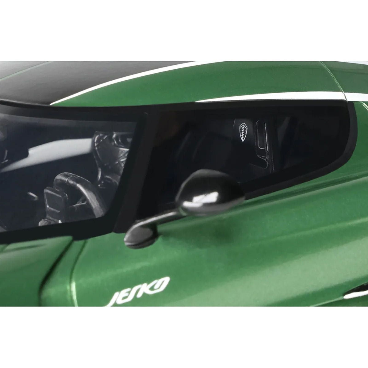 Koenigsegg Jesko Green Metallic with Black Stripes 1/18 Model Car by GT Spirit-GT Spirit-ModelCars.com