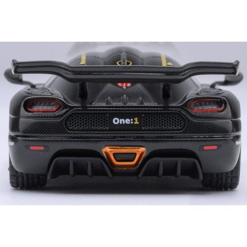 Koenigsegg One:1 Carbon Fiber with Gold Stripes 1/64 Diecast Model Car by Autoart - Autoart - ModelCars.com