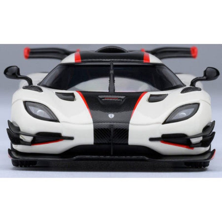 Koenigsegg One:1 Pebble White with Carbon and Red Stripes 1/64 Diecast Model Car by Autoart - Autoart - ModelCars.com