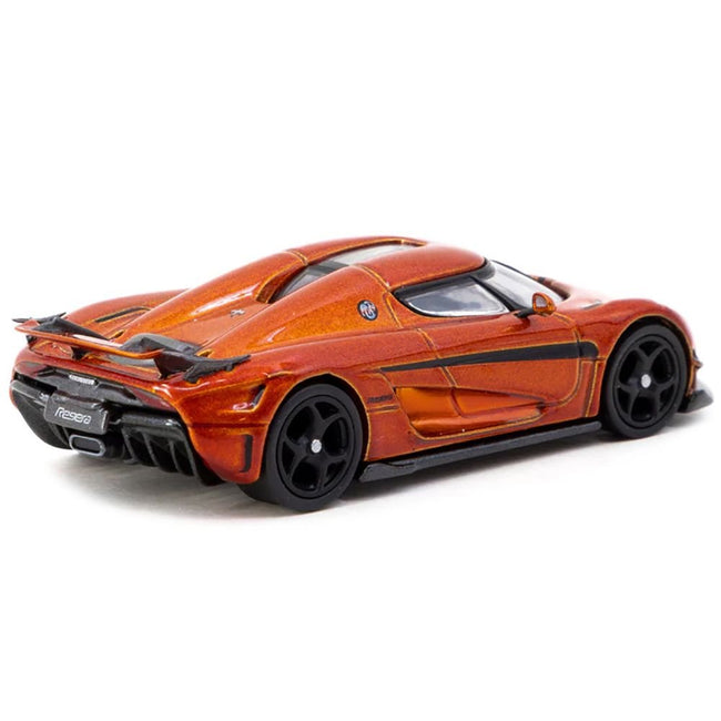 Koenigsegg Regera Orange Metallic with Black Stripes "Global64" Series 1/64 Diecast Model Car by Tarmac Works-Tarmac Works-ModelCars.com