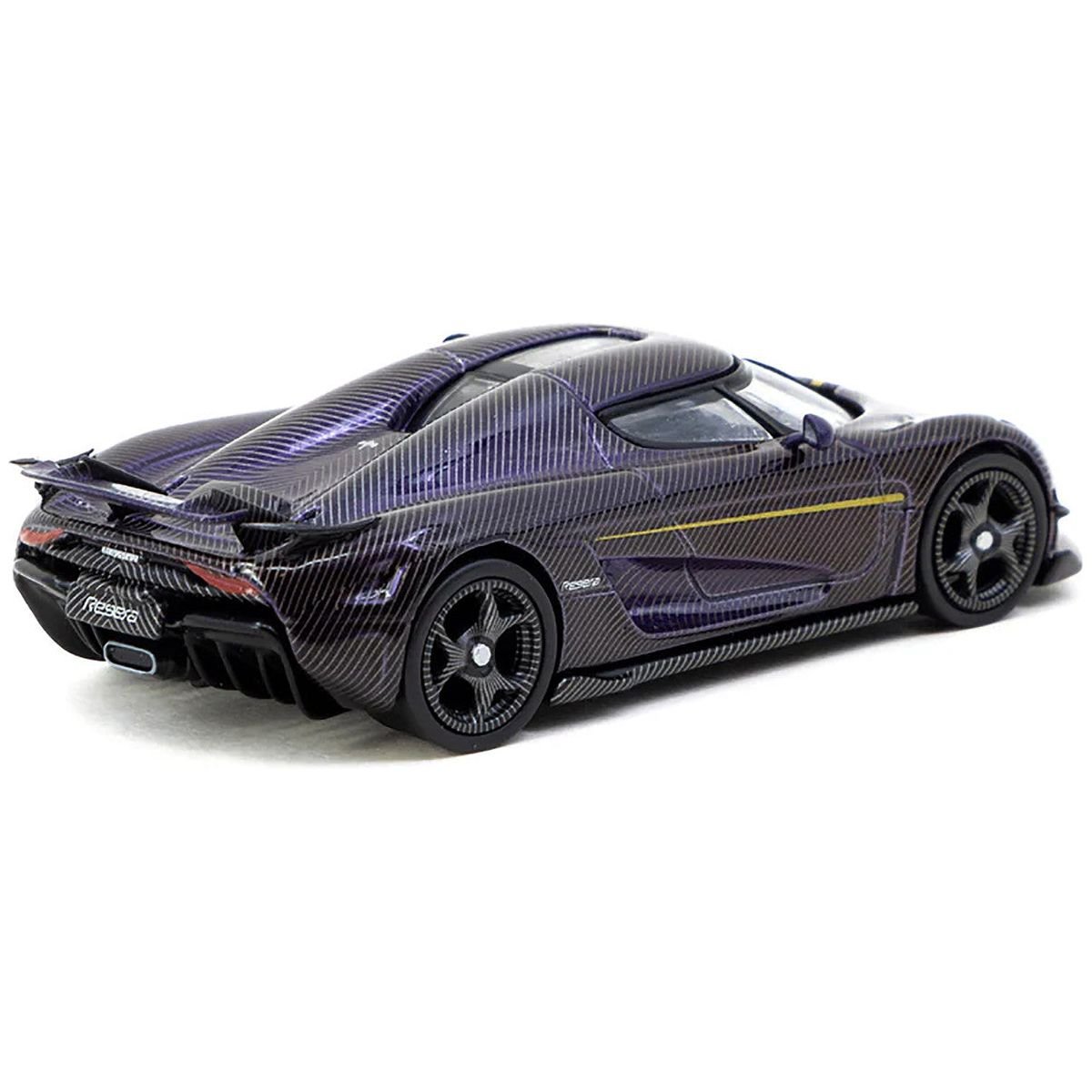 Koenigsegg Regera Purple Carbon Fiber with Gold Stripes "Global64" Series 1/64 Diecast Model by Tarmac Works - Tarmac Works - ModelCars.com