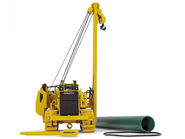 Komatsu D155CX-8 With K170 Pipelayer Yellow with Accessories 1/50 Diecast Model by First Gear-First Gear-ModelCars.com