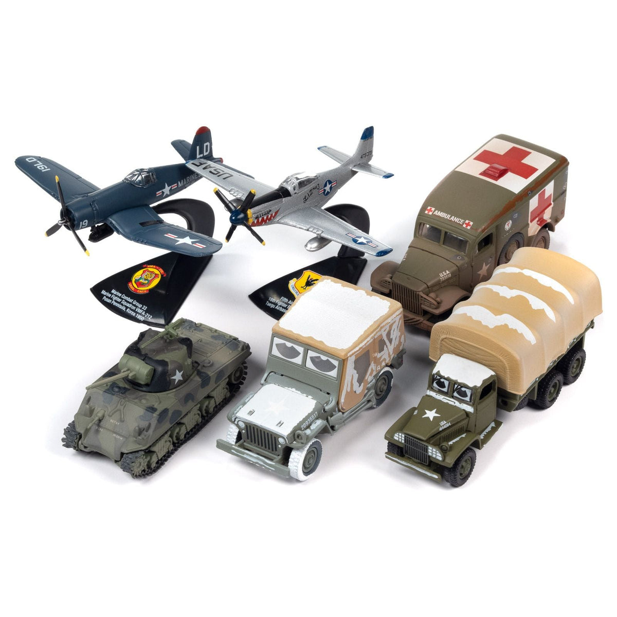 "Korea: The Forgotten War" Military Set A of 6 pieces 2023 Release 1 Limited Edition to 2000 pieces Worldwide Diecast Models by Johnny Lightning - Johnny Lightning - ModelCars.com