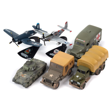 "Korea: The Forgotten War" Military Set B of 6 pieces 2023 Release 1 Limited Edition to 2000 pieces Worldwide Diecast Models by Johnny Lightning-Johnny Lightning-ModelCars.com