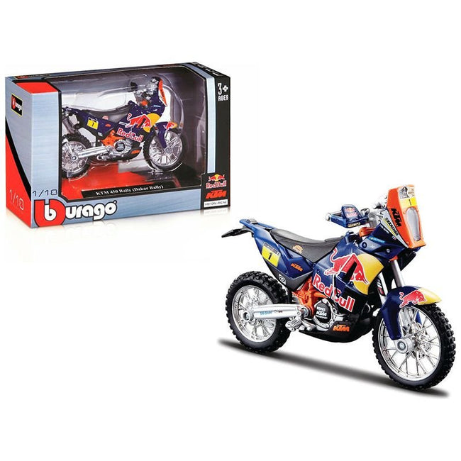 KTM 450 Rally Dakar 1 "Red Bull" 1/18 Diecast Motorcycle Model by Bburago - Bburago - ModelCars.com