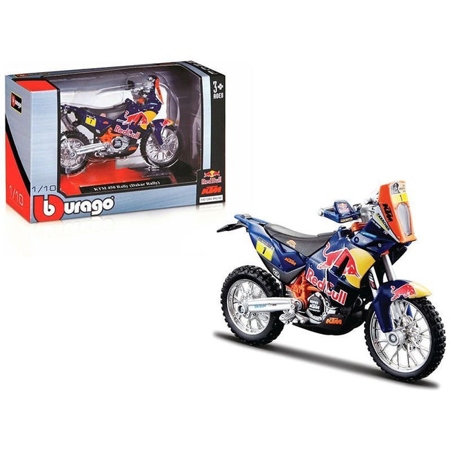 KTM 450 Rally Dakar #1 "Red Bull" 1/18 Diecast Motorcycle Model by Bburago-Bburago-ModelCars.com