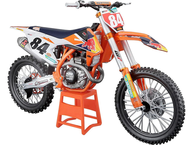 KTM 450 SX-F #84 Jeffrey Herlings "Red Bull KTM Factory Racing" (2018) 1/6 Diecast Motorcycle Model by Maisto-Maisto-ModelCars.com