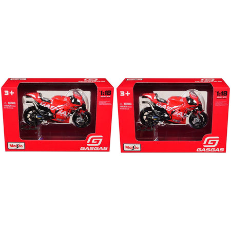 KTM RC16 37 Augusto Fernandez and 44 Pol Espargaro "GasGas Factory Racing Tech3" "MotoGP World Championship" (2023) Set of 2 Motorcycles 1/18 Diecast Models by Maisto - Maisto - ModelCars.com