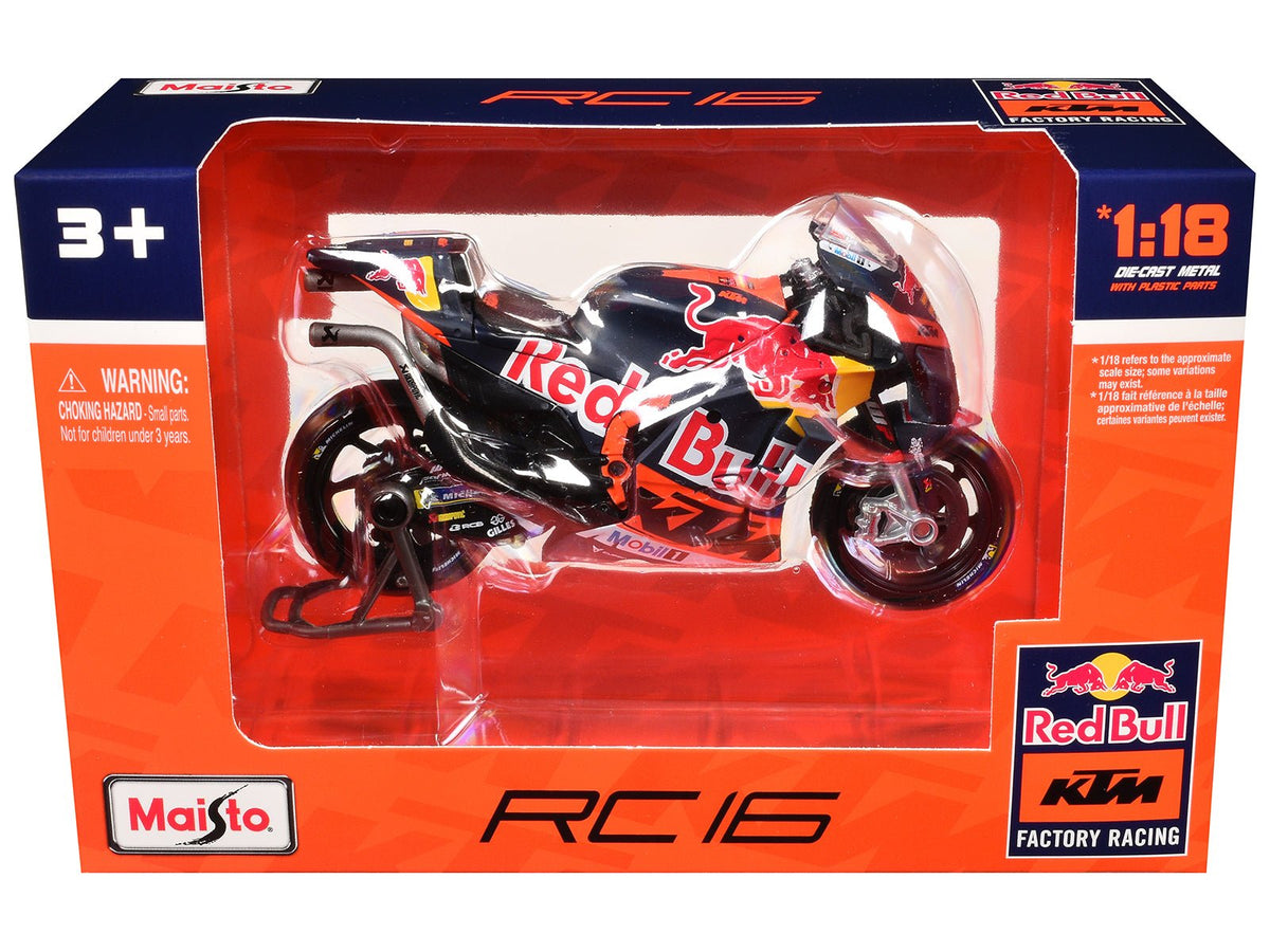 KTM RC16 Motorcycle 33 Brad Binder MotoGP "Red Bull KTM Factory Racing" 1/18 Diecast Model by Maisto-Maisto-ModelCars.com