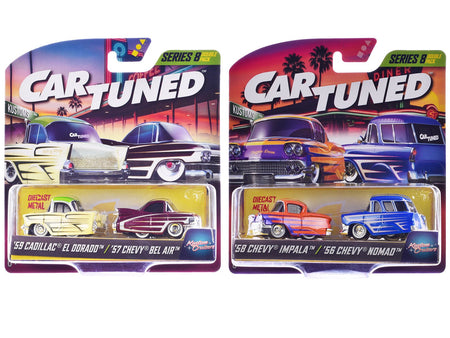 "Kustoms" Double Pack Series 8 Set of 4 Cars Diecast Model Cars by CarTuned-Car Tuned-ModelCars.com
