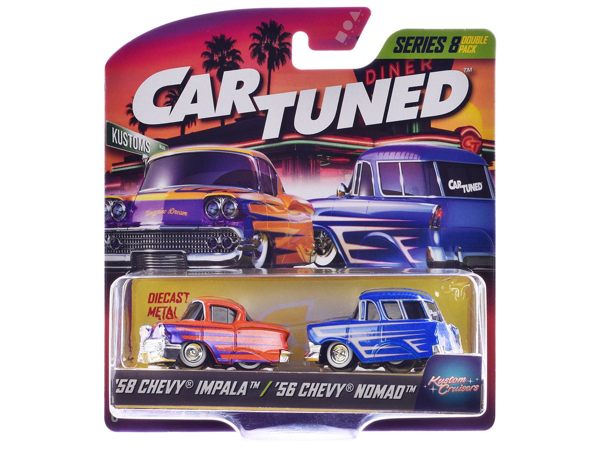 "Kustoms" Double Pack Series 8 Set of 4 Cars Diecast Model Cars by CarTuned-Car Tuned-ModelCars.com