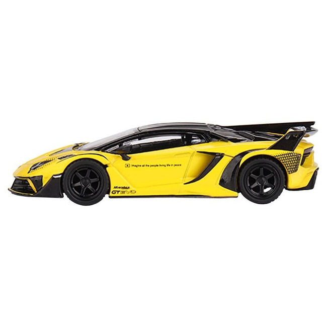 Lamborghini Aventador GT EVO Yellow and Black "LB - Silhouette Works" Limited Edition to 5400 pieces Worldwide 1/64 Diecast Model Car by True Scale Miniatures - True Scale Miniatures - ModelCars.com