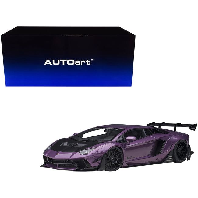 Lamborghini Aventador Liberty Walk LB - Works Viola SE30 Purple Metallic with Carbon Hood Limited Edition 1/18 Model Car by Autoart - Autoart - ModelCars.com