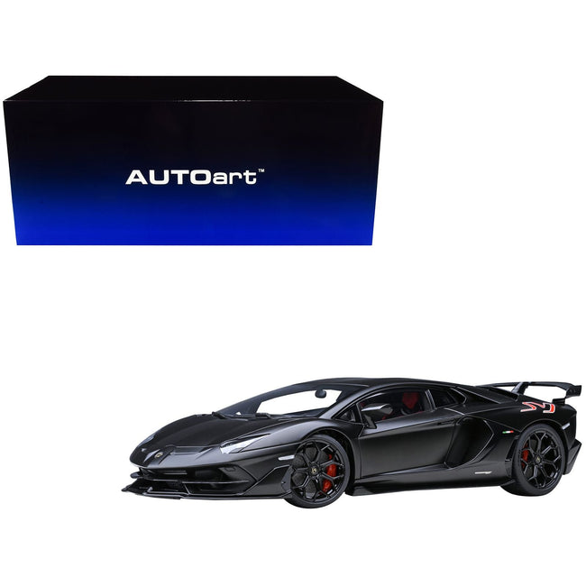 Lamborghini Aventador SVJ Nero Nemesis Matt Black 1/18 Model Car by Autoart-Autoart-ModelCars.com