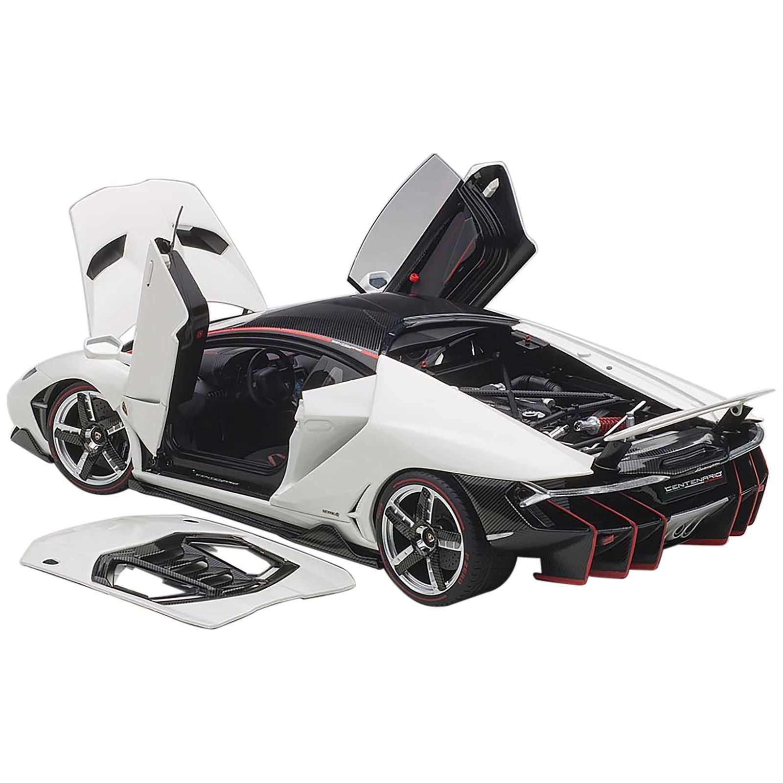 Lamborghini Centenario Bianci Isis / Solid White with Carbon Top 1/18 Model Car by Autoart - Autoart - ModelCars.com