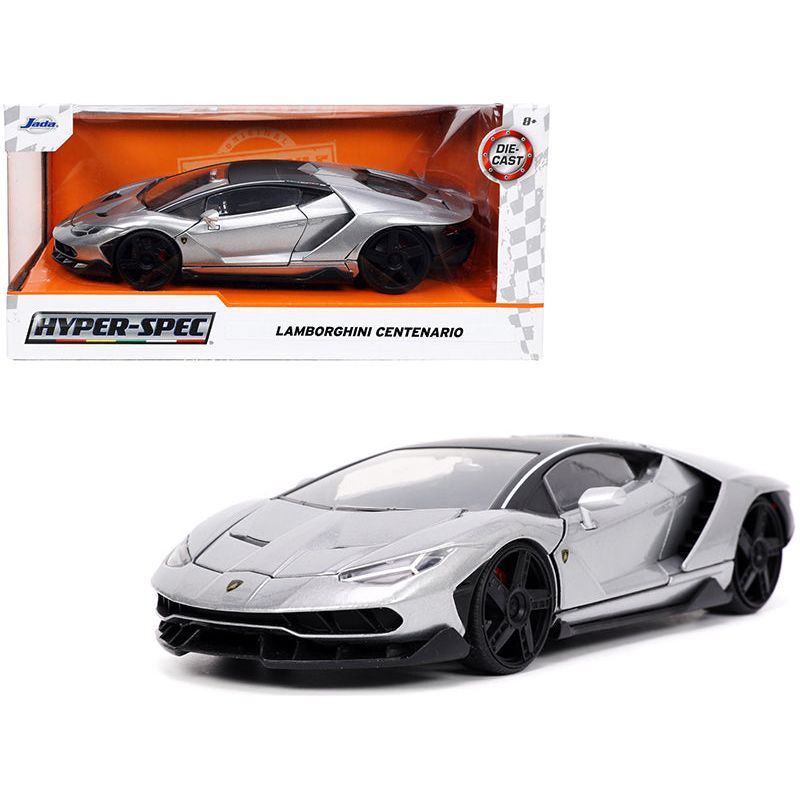 Lamborghini Centenario Gray Metallic with Black Top "Hyper-Spec" Series 1/24 Diecast Model Car by Jada-Jada-ModelCars.com
