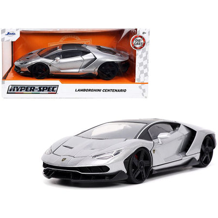 Lamborghini Centenario Gray Metallic with Black Top "Hyper-Spec" Series 1/24 Diecast Model Car by Jada-Jada-ModelCars.com