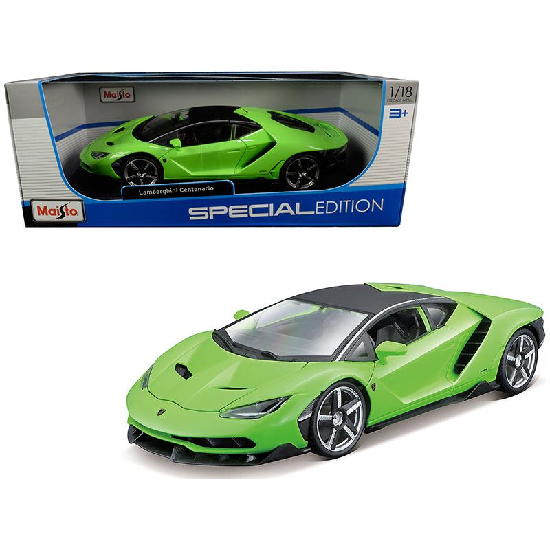 Lamborghini Centenario Lime Green with Matt Black Top 1/18 Diecast Model Car by Maisto - Maisto - ModelCars.com
