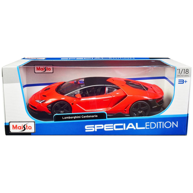 Lamborghini Centenario Orange with Matt Black Top "Special Edition" 1/18 Diecast Model Car by Maisto - Maisto - ModelCars.com