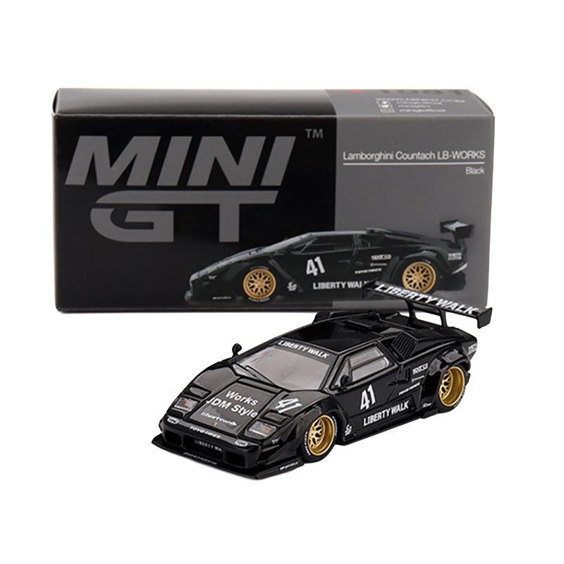 Lamborghini Countach LB-WORKS #41 Black Limited Edition 1/64 Diecast Model Car by Mini GT-Mini GT-ModelCars.com