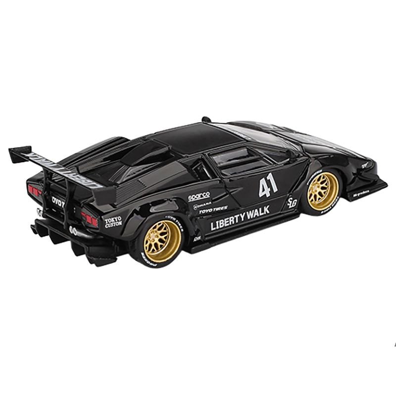 Lamborghini Countach LB-WORKS #41 Black Limited Edition 1/64 Diecast Model Car by Mini GT-Mini GT-ModelCars.com