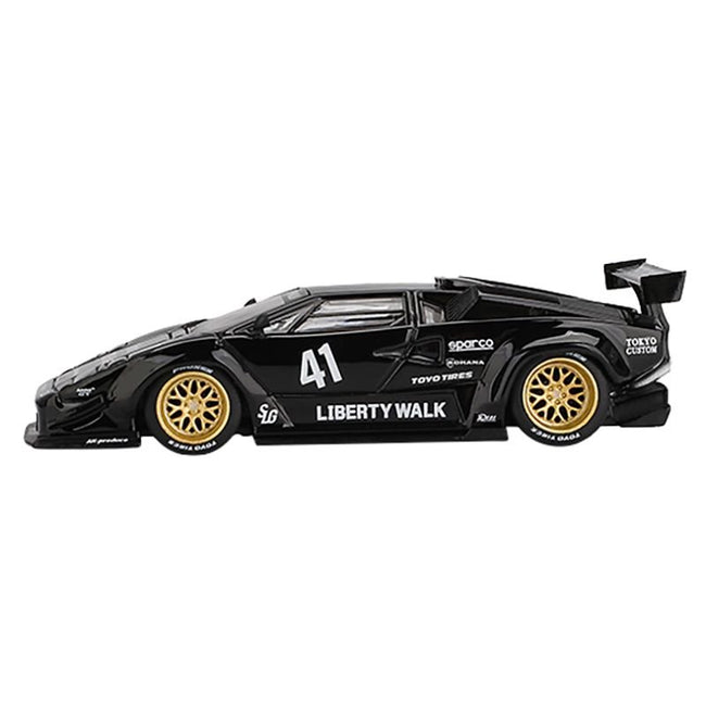 Lamborghini Countach LB-WORKS #41 Black Limited Edition 1/64 Diecast Model Car by Mini GT-Mini GT-ModelCars.com