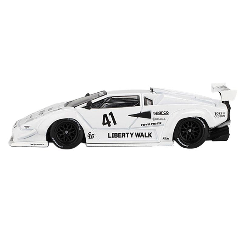 Lamborghini Countach LB-WORKS #41 White "2024 Tokyo Auto Salon" Limited Edition 1/64 Diecast Model Car by Mini GT-Mini GT-ModelCars.com