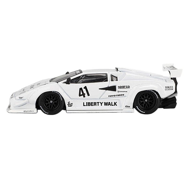 Lamborghini Countach LB-WORKS #41 White "2024 Tokyo Auto Salon" Limited Edition 1/64 Diecast Model Car by Mini GT-Mini GT-ModelCars.com