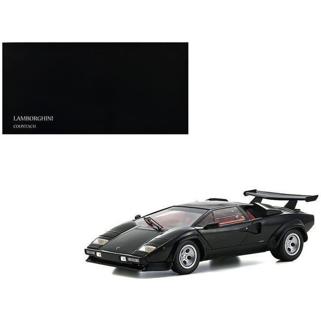 Lamborghini Countach LP 5000 Quattrovalvole Black with Red Interior 1/18 Diecast Model Car by Kyosho-Kyosho-ModelCars.com