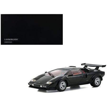 Lamborghini Countach LP 5000 Quattrovalvole Black with Red Interior 1/18 Diecast Model Car by Kyosho - Kyosho - ModelCars.com