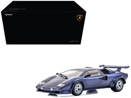 Lamborghini Countach LP 5000 Quattrovalvole Dark Blue Metallic 1/18 Diecast Model Car by Kyosho-Kyosho-ModelCars.com