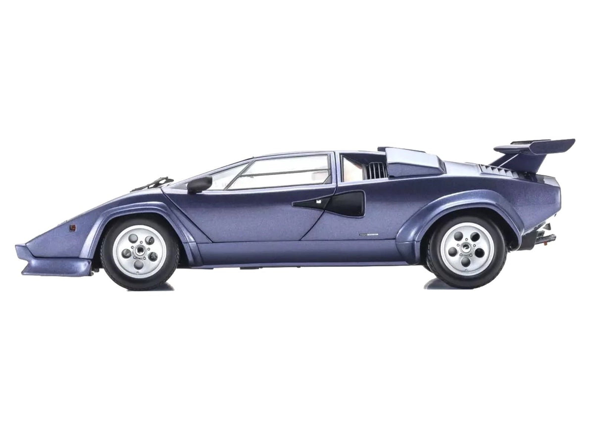 Lamborghini Countach LP 5000 Quattrovalvole Dark Blue Metallic 1/18 Diecast Model Car by Kyosho-Kyosho-ModelCars.com