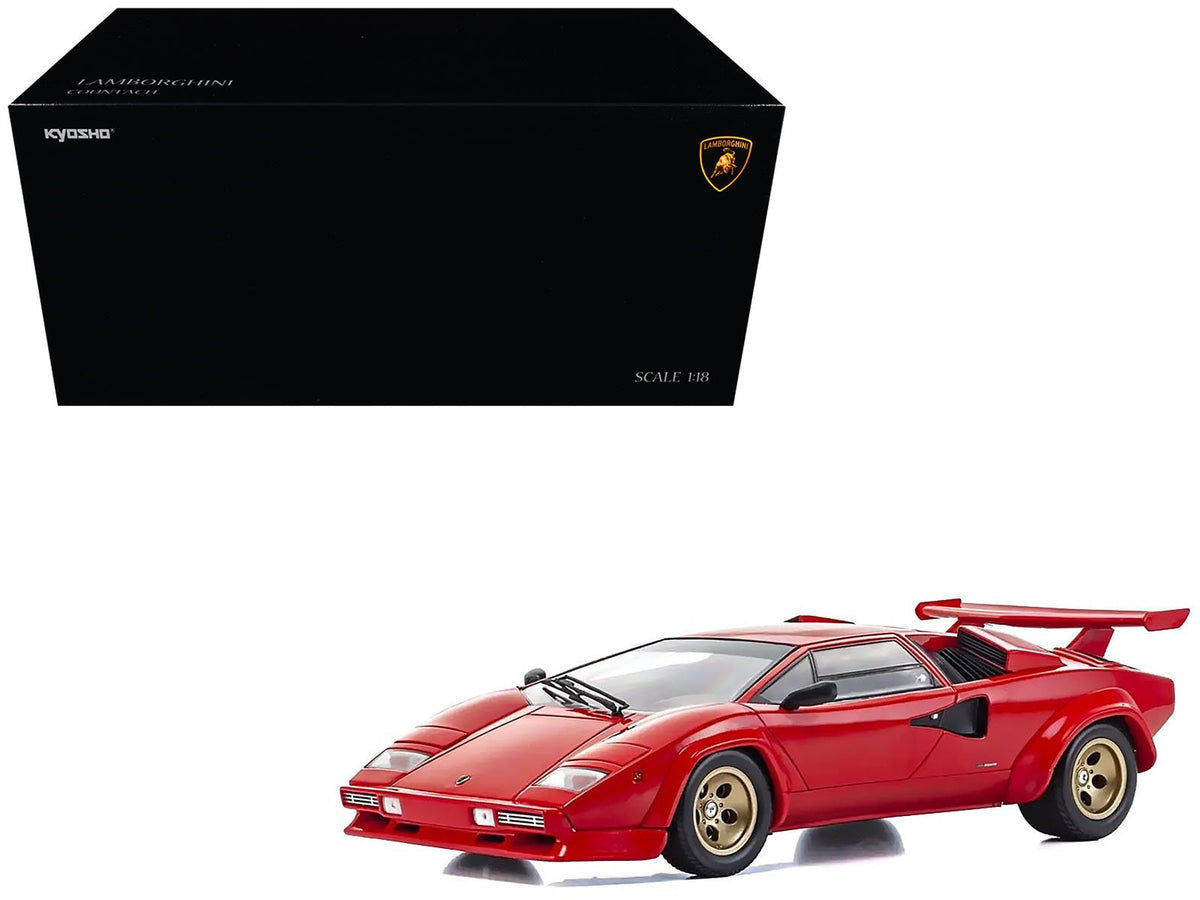 Lamborghini Countach LP 5000 Quattrovalvole Red with Gold Wheels 1/18 Diecast Model Car by Kyosho-Kyosho-ModelCars.com