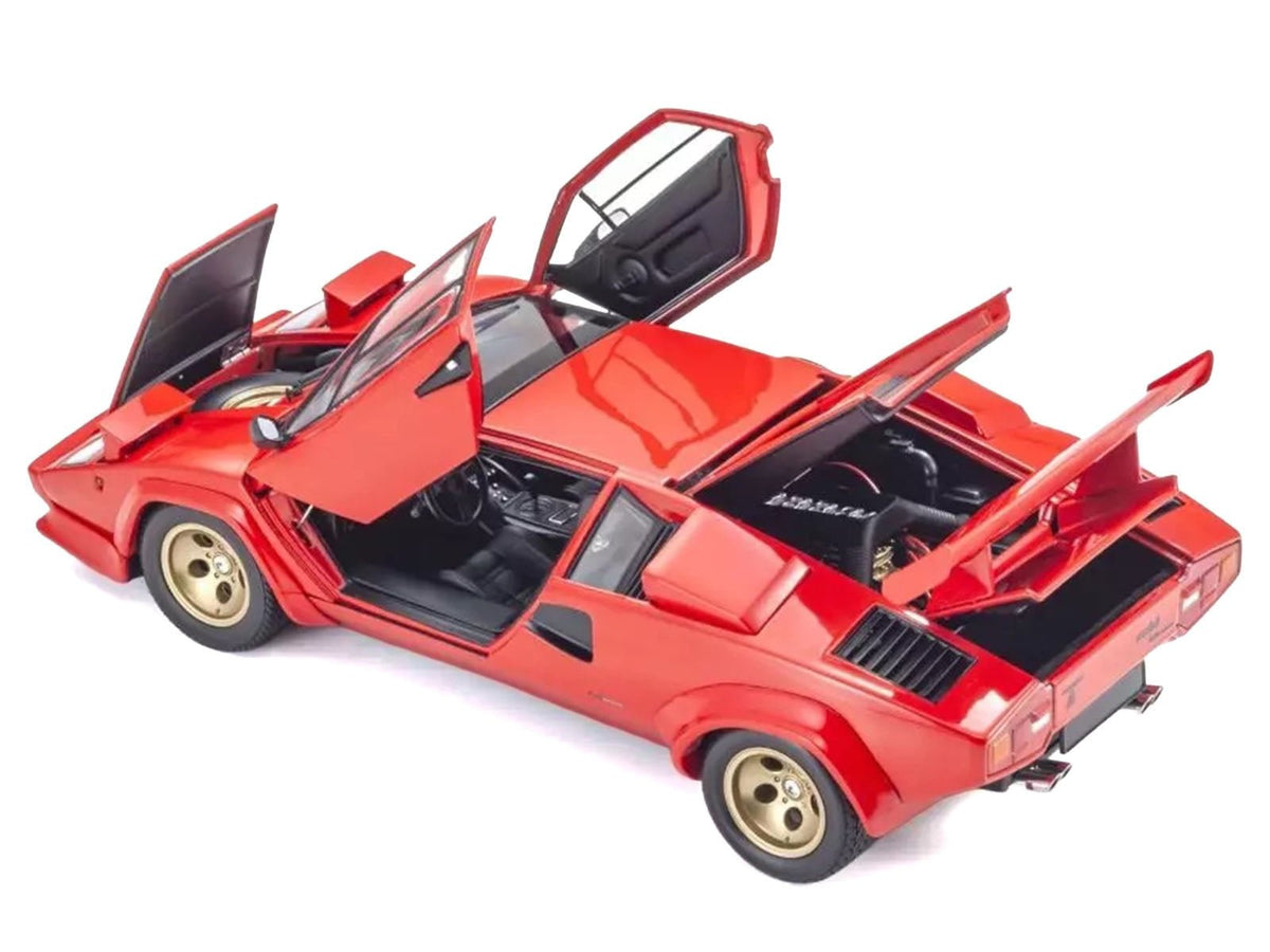 Lamborghini Countach LP 5000 Quattrovalvole Red with Gold Wheels 1/18 Diecast Model Car by Kyosho-Kyosho-ModelCars.com