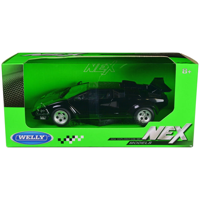 Lamborghini Countach LP 5000 S Black "NEX Models" Series 1/24 Diecast Model Car by Welly - Welly - ModelCars.com