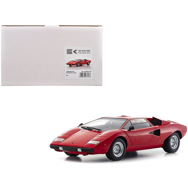 Lamborghini Countach LP400 Red 1/12 Diecast Model Car by Kyosho-Kyosho-ModelCars.com