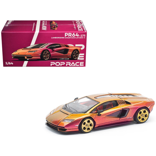 Lamborghini Countach LPI 800-4 Blu Hal Metallic 1/64 Diecast Model Car by Pop Race-Pop Race-ModelCars.com