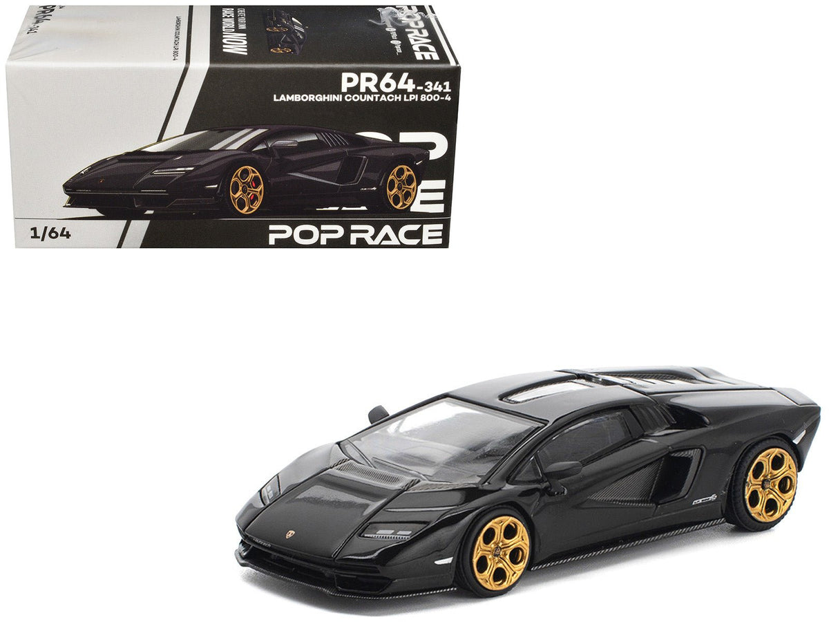 Lamborghini Countach LPI 800-4 Deep Black 1/64 Diecast Model Car by Pop Race-Pop Race-ModelCars.com