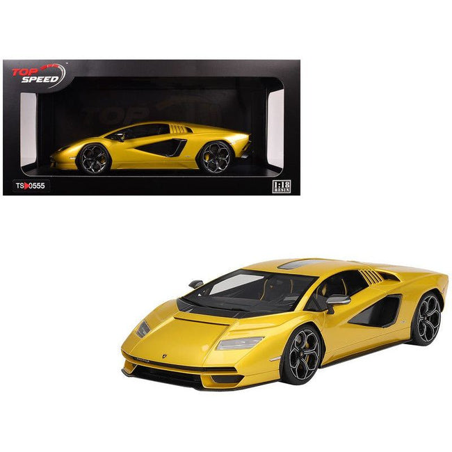 Lamborghini Countach LPI 800-4 New Giallo Orion Gold Metallic 1/18 Model Car by Top Speed-Top Speed-ModelCars.com