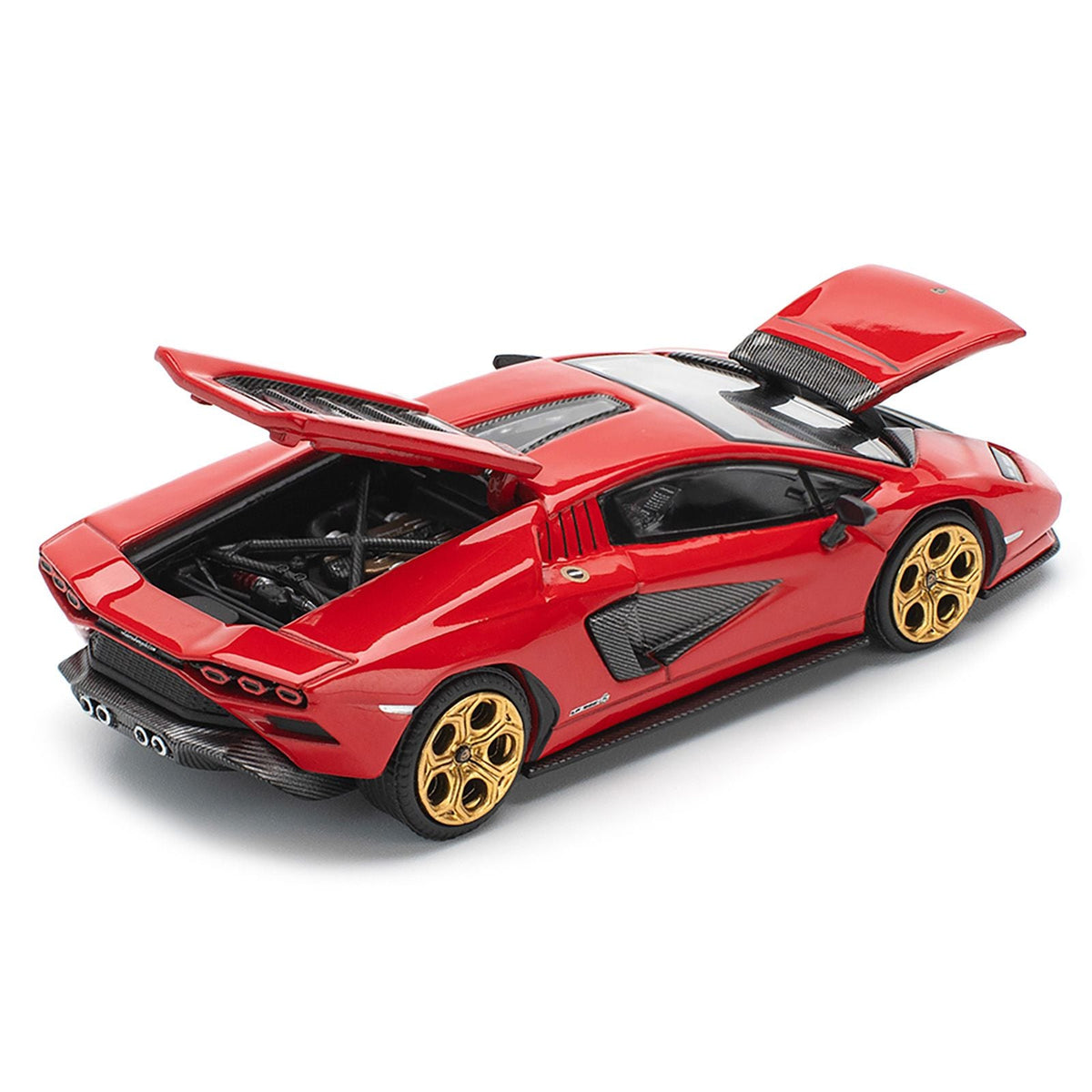 Lamborghini Countach LPI 800-4 Red with Carbon Accents 1/64 Diecast Model Car by Pop Race-Pop Race-ModelCars.com