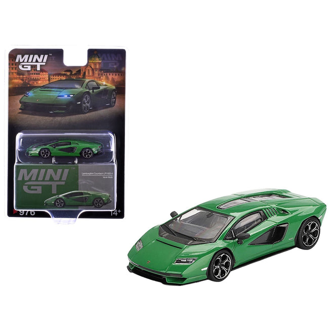 Lamborghini Countach LPI 800-4 Verde Medio Green Limited Edition 1/64 Diecast Model Car by Mini GT-Mini GT-ModelCars.com