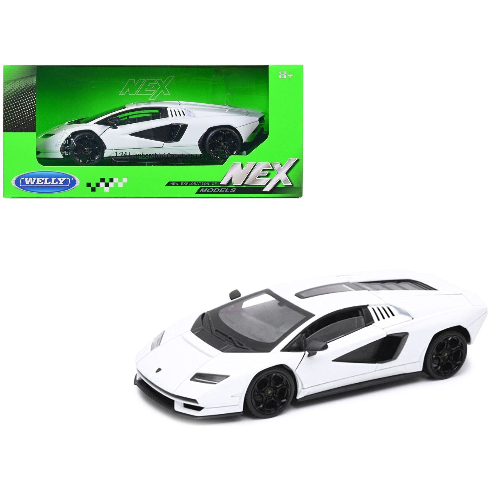 Lamborghini Countach LPI 800 - 4 White "NEX Models" Series 1/24 Diecast Model Car by Welly - Welly - ModelCars.com